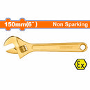 Llave ajustable antichispas 150mm(6"). Tamaño ajustable abrazadera: 0-18mm.