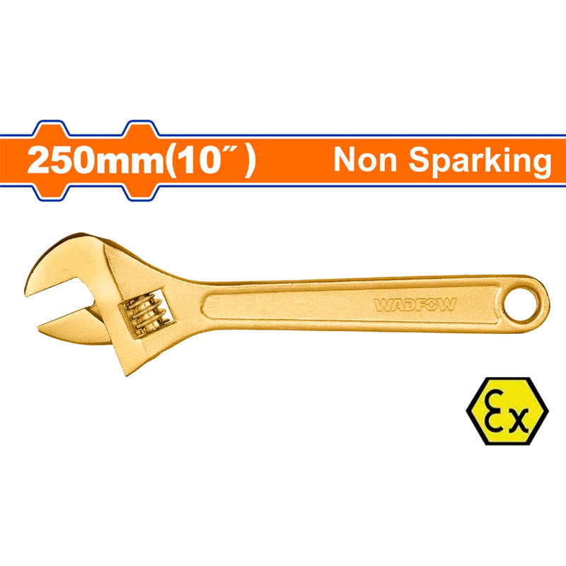 Llave ajustable antichispas 250mm(10"). Tamaño ajustable abrazadera: 0-30mm.