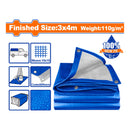 Lona Polietileno Azul 3x4m Peso: 110g/m2. Espesor: 0.15mm. Ambos lados laminados. Impermeable.