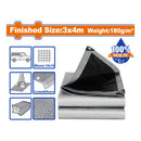 Lona Polietileno gris 3x4m Peso: 180g/m2. Espesor: 0.25mm. Ambos lados laminados. Impermeable.