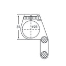 Tope Derecho para tubo de 25mm. Sistema Slider.