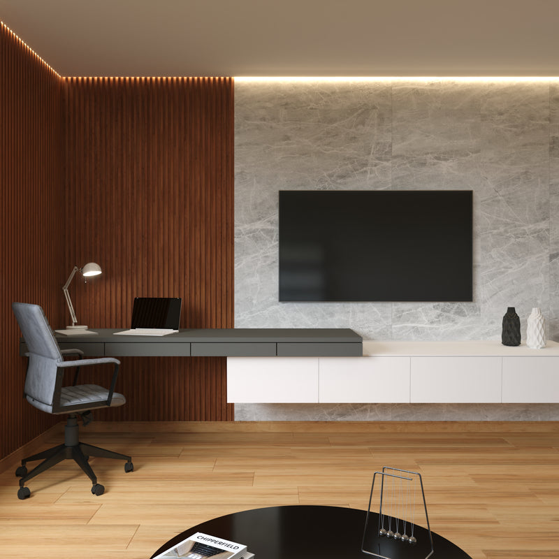 Panel Decorativo Mármol PVC  1.22 m x 2.80 m x 4 mm. Acabado: Bright Rock