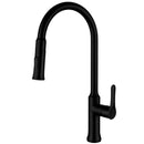 Grifo de color negro mate para fregador de cocina de acero inoxidable con manguera extraíble (MULINO)