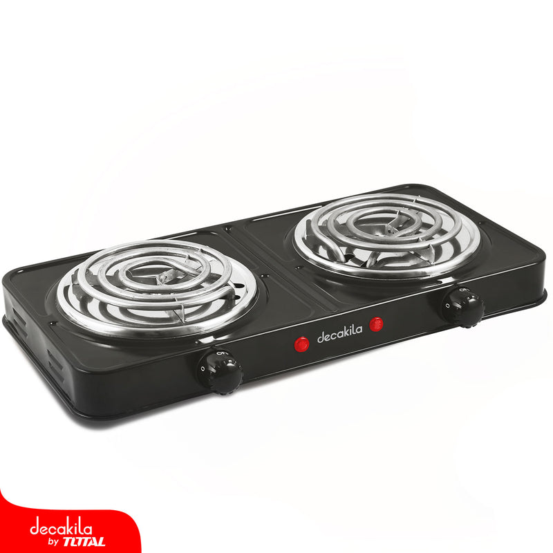 Estufa eléctrica portátil de dos quemadores, 1000W, 110V 50/60Hz, 430*240*75mm