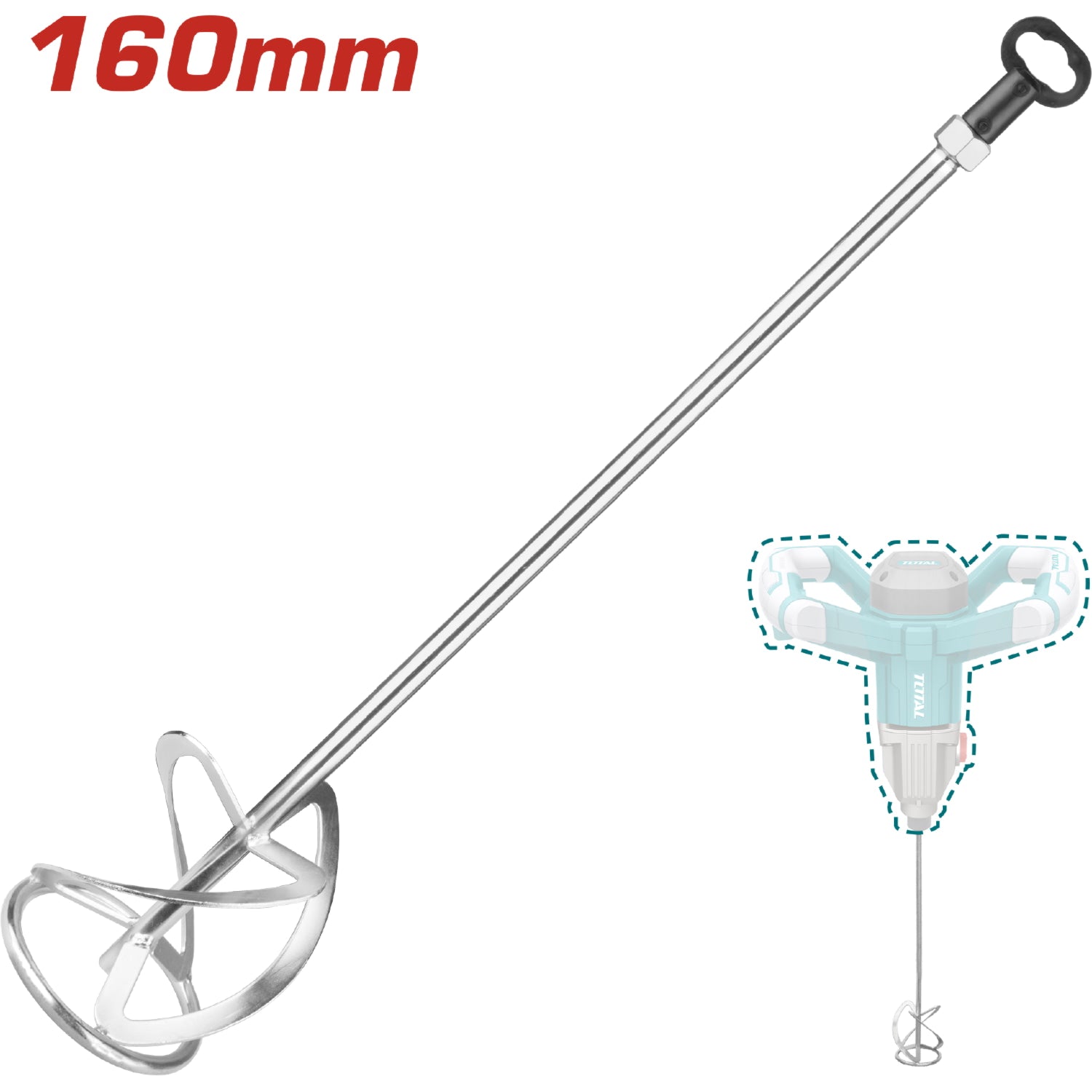 Barra Mezcladora Triple Espiral , 160mm X 600mm