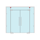 conector doble para vidrio muro. Brillante. (Se vende por unidad)