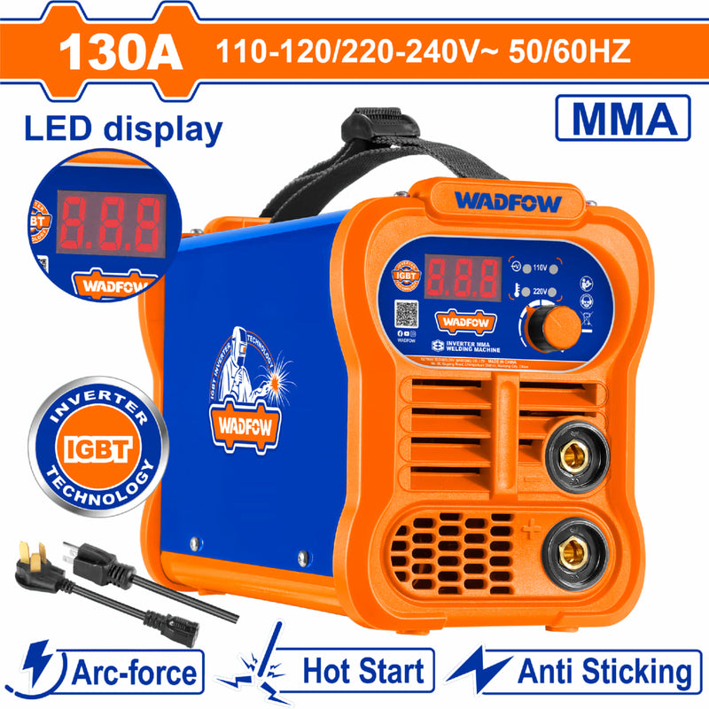 Máquina de Soldar Inverter Light Duty. 25% ciclo de trabajo. Pantalla LED. 130A. 110-120V. MMA