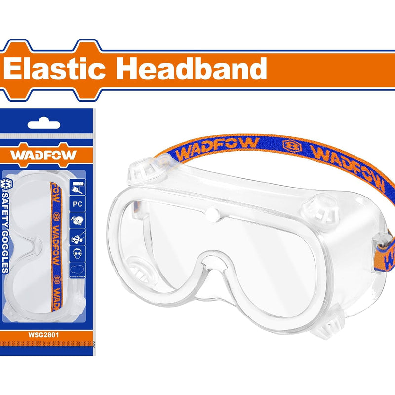 Lentes de seguridad transparentes cerrados. Diadema elástica. Flexible y liviano.