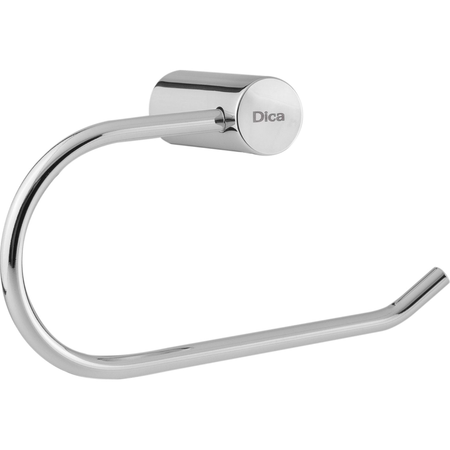 Portarrollos papel higiénico sin cubierta. Cuerpo metálico. Acabado cromo. Para pared