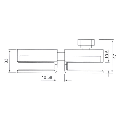 Cerradura sin llaves (pasador) p/puertas Dobles. No req perforacion en vidrio 8 a 12 mm. Brillante