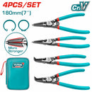 Alicates 7" con anillo de retención Incluye: (2) Alicates 180º y (2) Alicates 90º