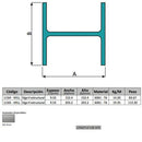 Viga Estructural En Forma De  H 8" X 8". Espesor 9.53 Mm Alto 203.2 Mm Largo 5.85 M. Material 6061