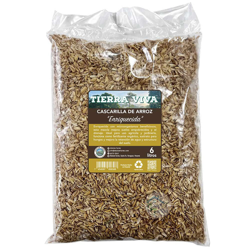 Cascarilla de Arroz Enriquecida “Activada con microorganismos de montaña “6 litros