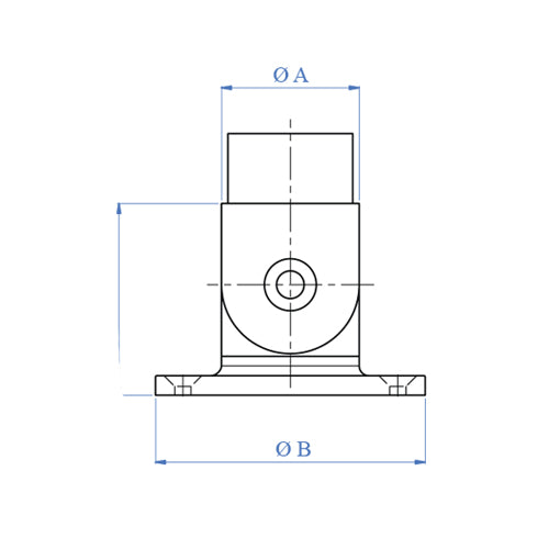 Anclaje de Angulo Regulable para Tubo de 42.4mm.