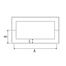 Tirador cuadrado de 19x305mm satinado.