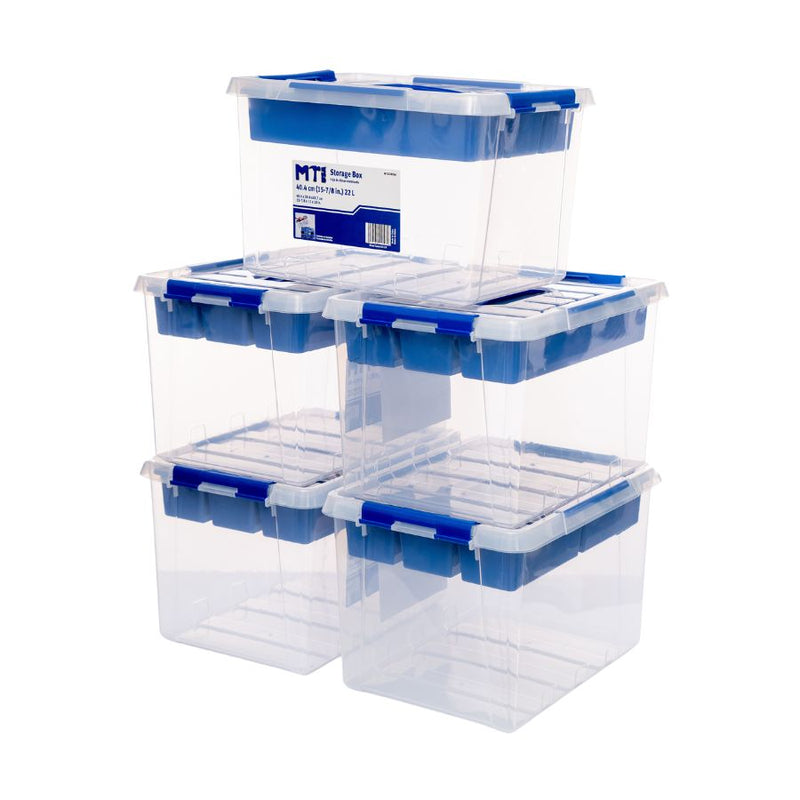 Caja plástica para almacenamiento, con bandeja extraíble. 22 litros. Tactix