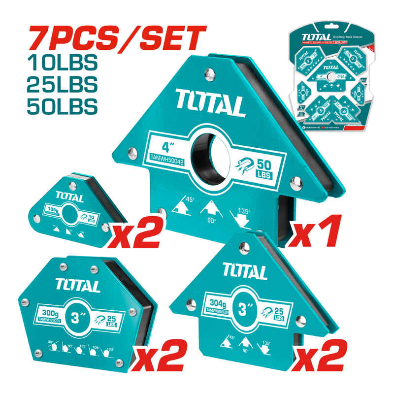 Ángulos de soldadura magnéticos Juego de 7 escuadras