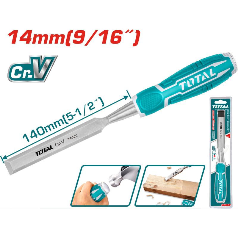 Cincel para Madera Crv. Ancho: 14 mm. Longitud 140 mm.