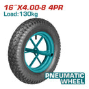 Rueda Neumatica para Carretillas de 130 Kg. de 16" x 4.00-8. - 4 + PR, Con líneas de diamante.
