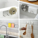 Soporte para esponjas y organizador de cocina de acero inoxidable con adhesivo.