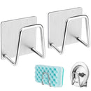 Soporte para esponjas y organizador de cocina de acero inoxidable con adhesivo.