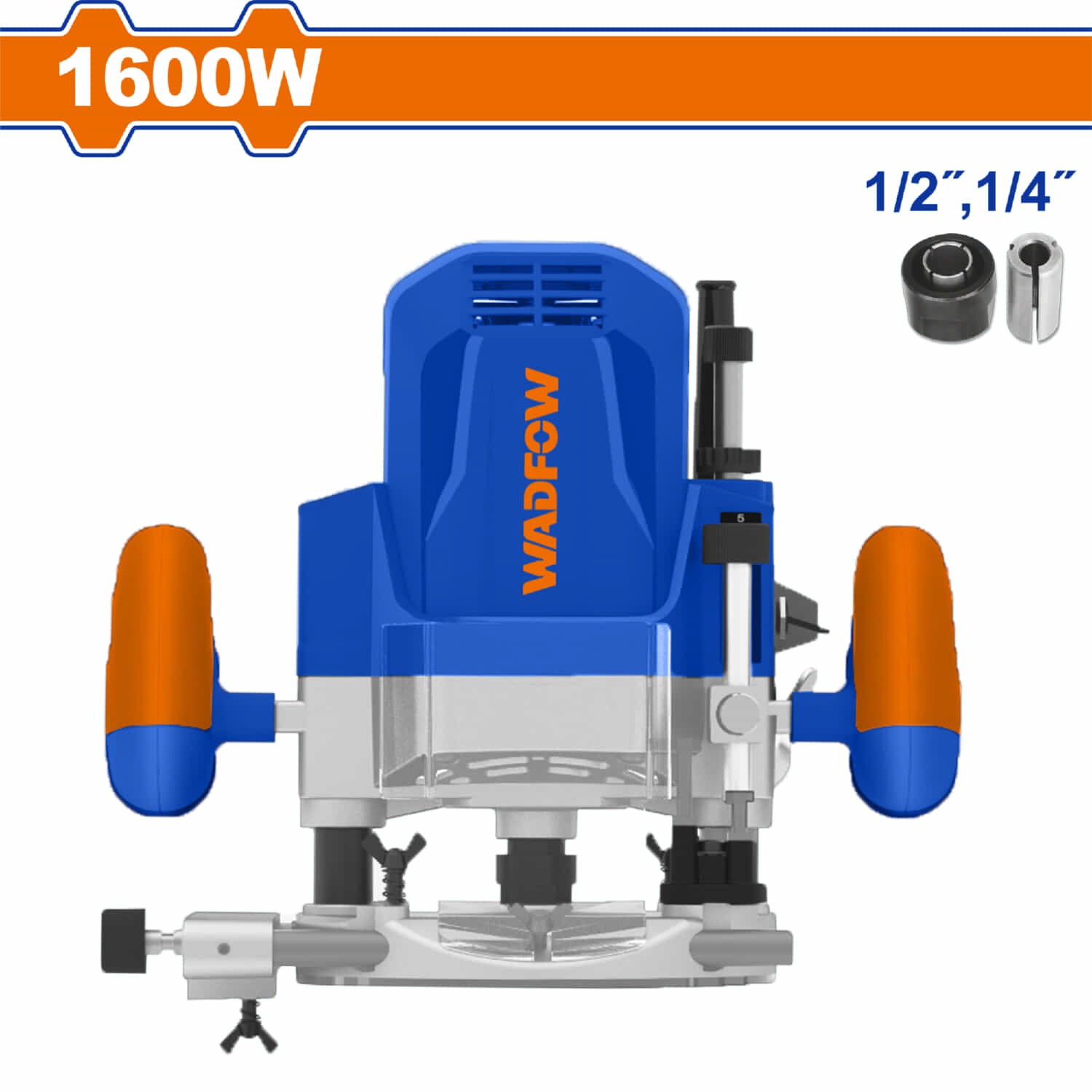 Router 1600W. 110-120V~50/60Hz. Routeadora Para espárragos de: 1/4", 1/2".22000rpm. Profundidad máx. 0-60mm.
