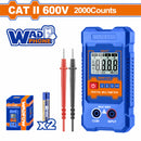 Multímetro Digital 2000 dígitos. CAT III 600V. Función inteligente. Rango automático.