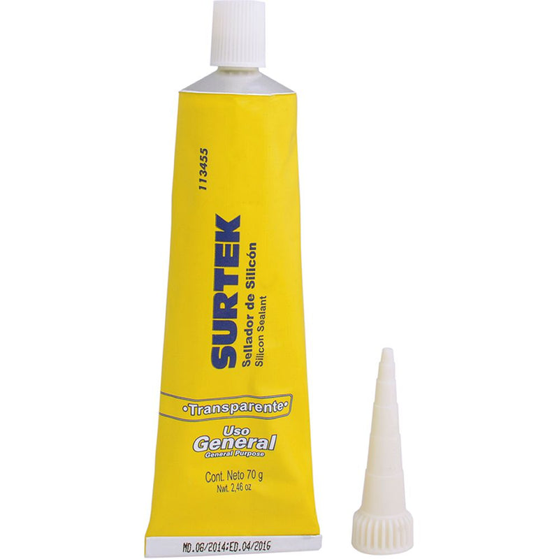 Silicón de uso general en tubo transparente 70gr Surtek
