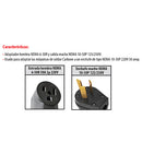 Adaptador electrico hembra NEMA 6-50R  y salida macho NEMA 10-50P 125/ 220V -250 cat 80.