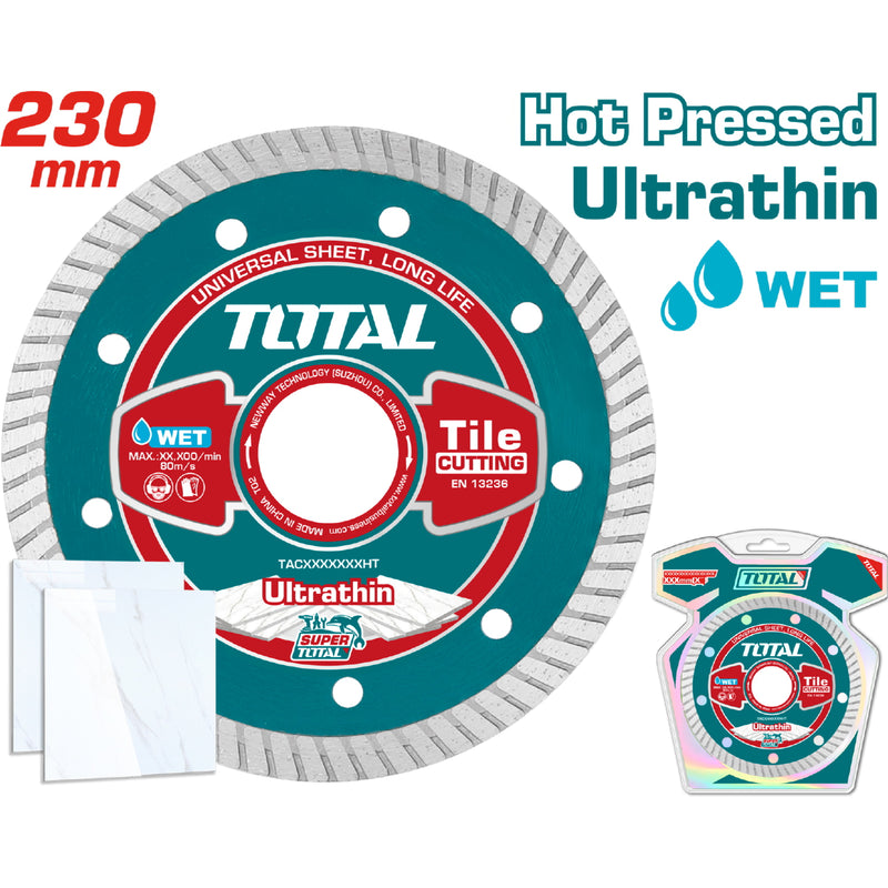 Disco de Corte de Diamante Ultrafino. 230(9")X22.2mm. para baldozas