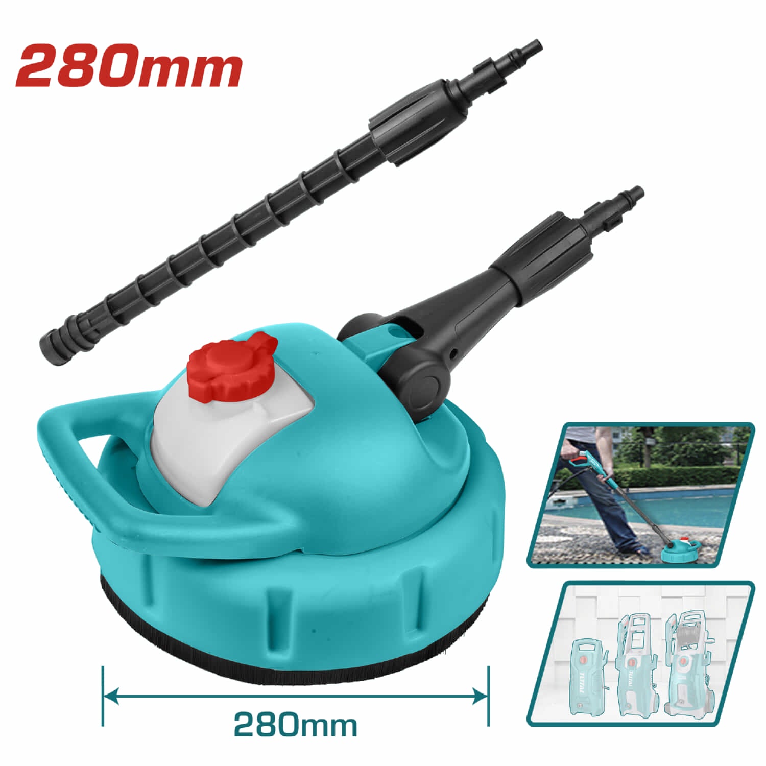 Cepillo De Patio Circular Para Pistola de Hidrolavadora de 250 Mm. Incluye Varilla de 470mm accesorio