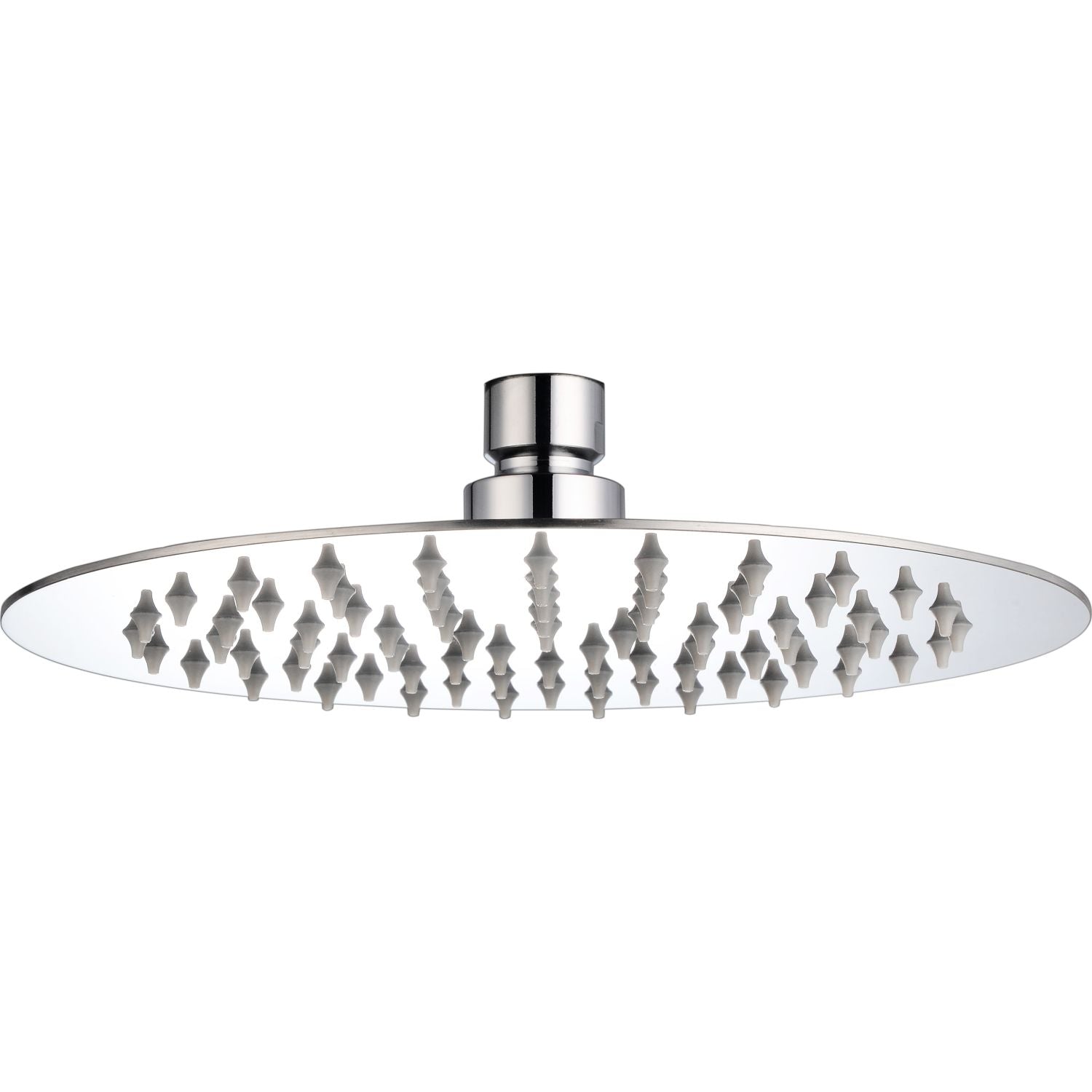 Regadera ducha de plato redonda de 6” sin brazo y chapetón. Cuerpo en acero inoxidable 304