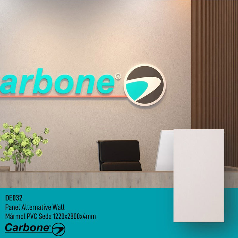 Panel Decorativo Mármol PVC  1.22 m x 2.80 m x 4 mm. Acabado: Seda