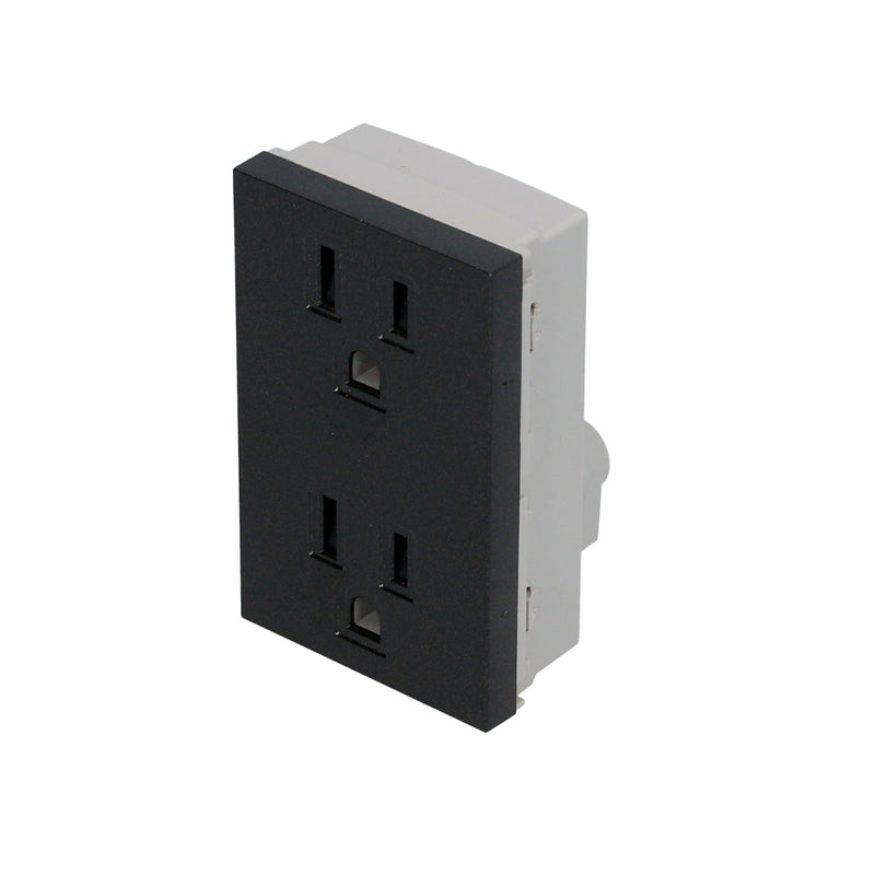 Enchufe Contacto dúplex negro 1/1 Surtek.