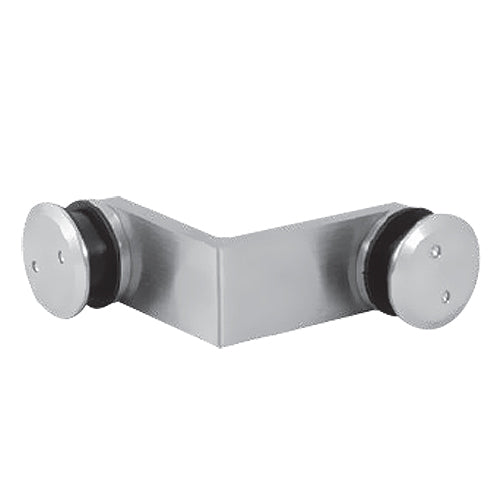 Conector vidrio- vidrio 90°. 304 satin. Perfor. 26 mm