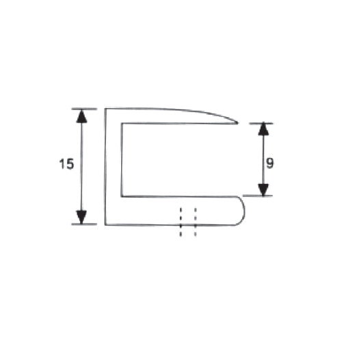 Clip chico soporte de repisas para vidrios de 8-3 mm.Acabado Brillante. (se vende por unidad)