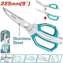 Tijera de Cocina 225 mm (9") de Acero Inoxidable. Ancho de la Hojilla: 3.0mm