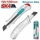 Exacto de 152mm. Cuchilla 18x100mm (THT519112) Aleación de Aluminio. Auto Bloqueo. Botón de Empuje.