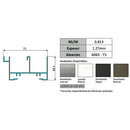 Marco Superior Ventana VC mosquitero. Espesor 1.27 mm Largo 5.85 mts. Acabado Lacado Blanco VC124