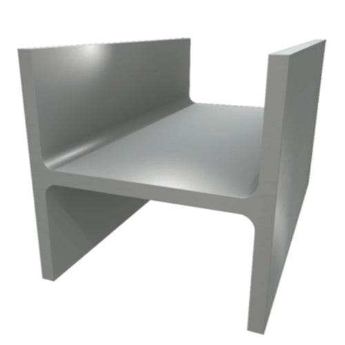 Viga Estructural en forma de  H 8" x 8". Espesor 9.53 mm Alto 203.2 mm Largo 5.85 m. Material 6061