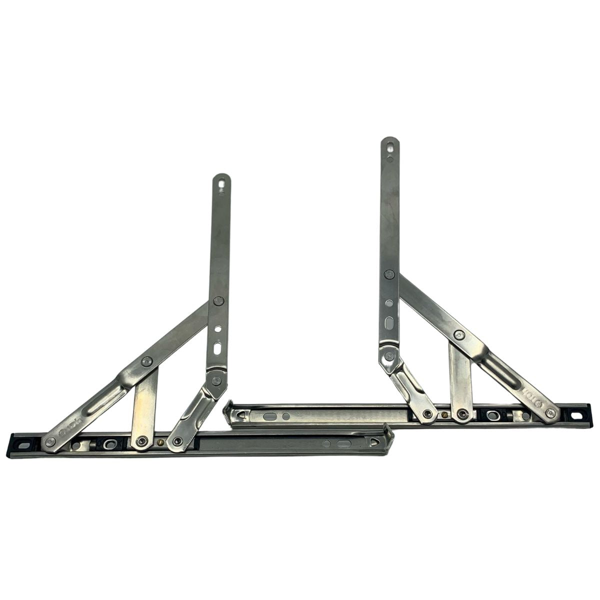 Bisagras de proyeccion de ventana. Acero Inoxidable AISI 201. Ancho de canal 201 mm. Espesor de 1.4 m. Se vende en PARES