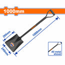 Pala de Punta Cuadrada con Mango Metálico Long:1000mm. Acero al carbono. 245mm x 295mm.