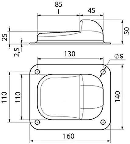 Tope para portones batientes. Para atornillar a piso.