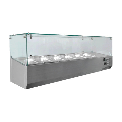 Vitrina fria 1400*335*440mm Rango: 2C~8C 180W. Tiene 6 bandejas (1 año)