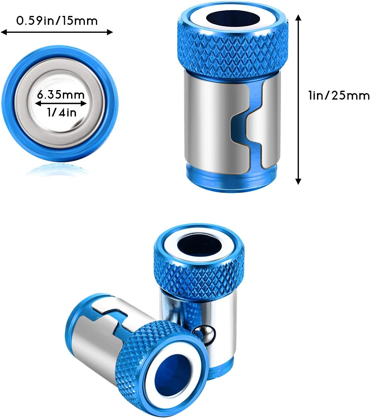 Punta magnética para tornillos de 1/4 pulgadas.