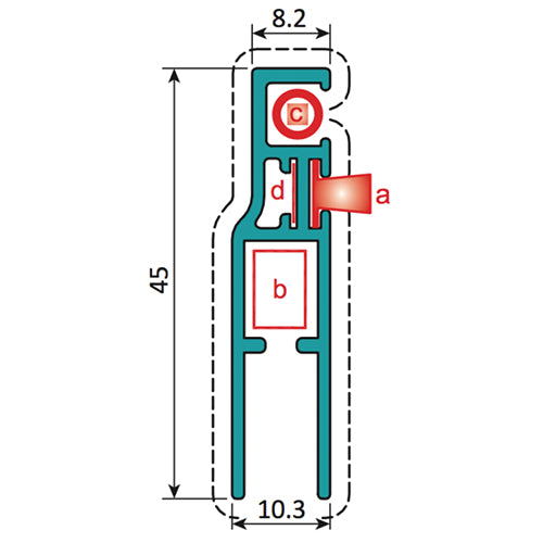 Marco Mosquitera Slim. Espesor 1.1 mm. Largo 5.85 mts. Acabado Anodizado Silver 15 Micron