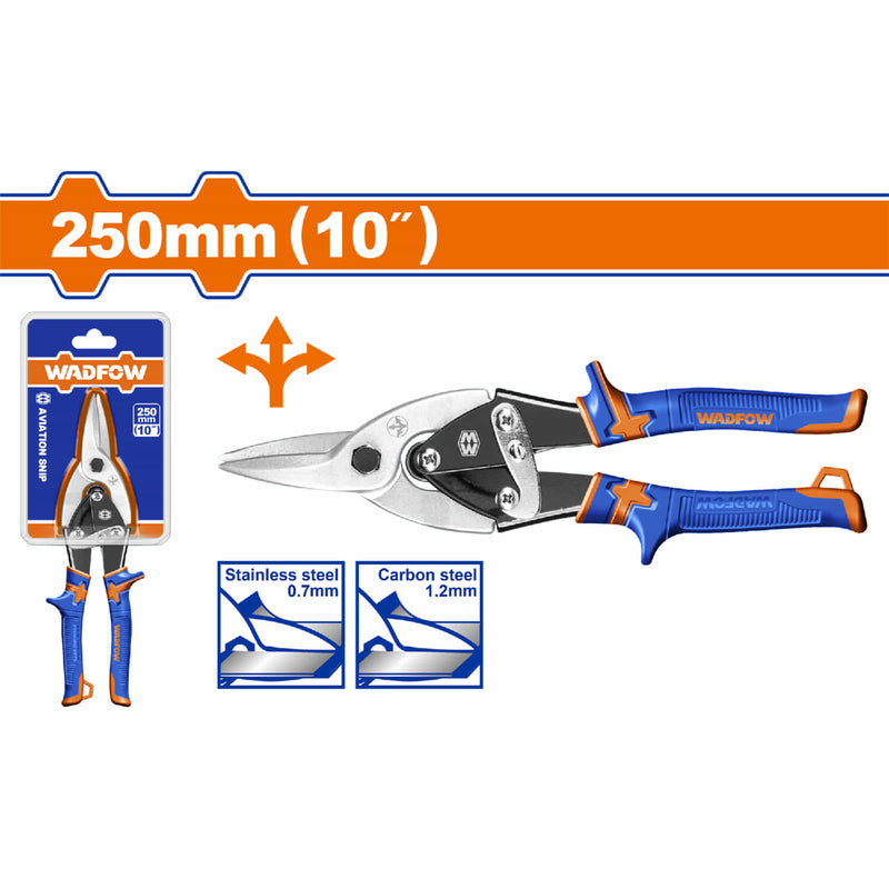 Tijera de aviación 10" Corte Recto Espesor Máx. De Corte. Acero Al Carbono ≤1,2 mm Cortachapa