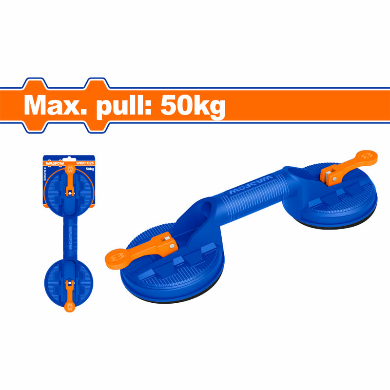 Ventosa doble Succión soporta 50Kg. Diámetro de succión 115mm. Mango de ABS. chupones chupas succionador