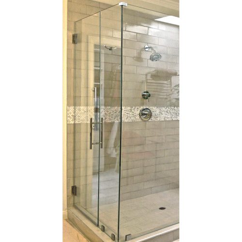 Clip vidrio 90 sin perforacion. 8-12.76 mm. 40 mm de alto. Brillante.