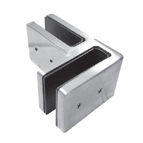 Clip vidrio 90 sin perforacion. 8-12.76 mm. 40 mm de alto. Brillante.